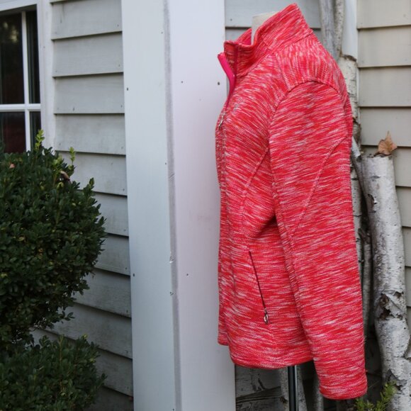 Spyder Core Orange & Pink Heather Text Full Zip Ski Sweater Jacket Sz XL - Picture 5 of 13